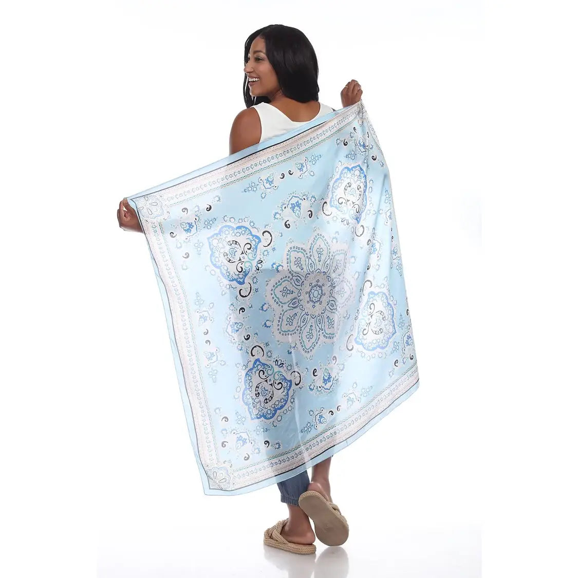 Blue Scarf Silk Bandana