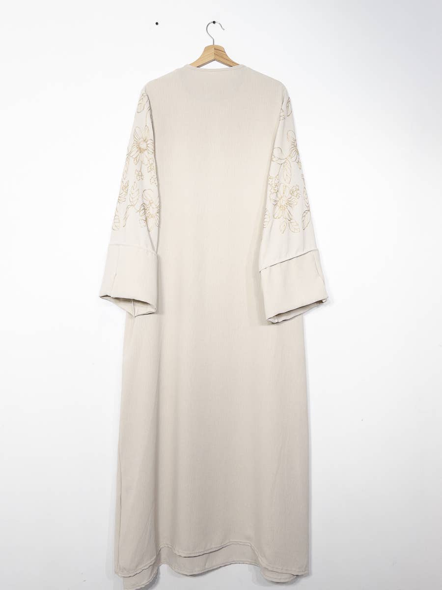 2-piece set floral embroidery kimono abaya ref:en2511jazz