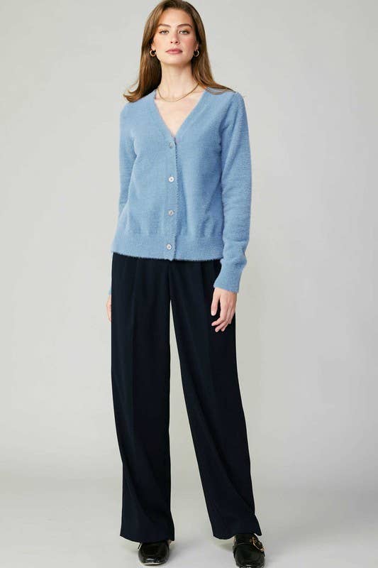 Back Woven Contrast Cardigan