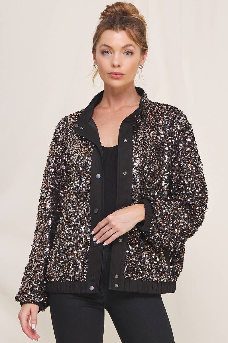 Fun Sequins Bomber Jacket