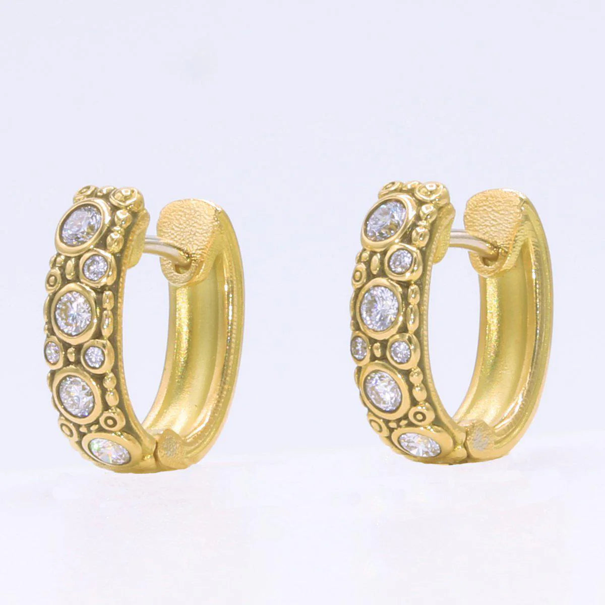 18K "Oval Hoop" Diamond Earrings - E-62D