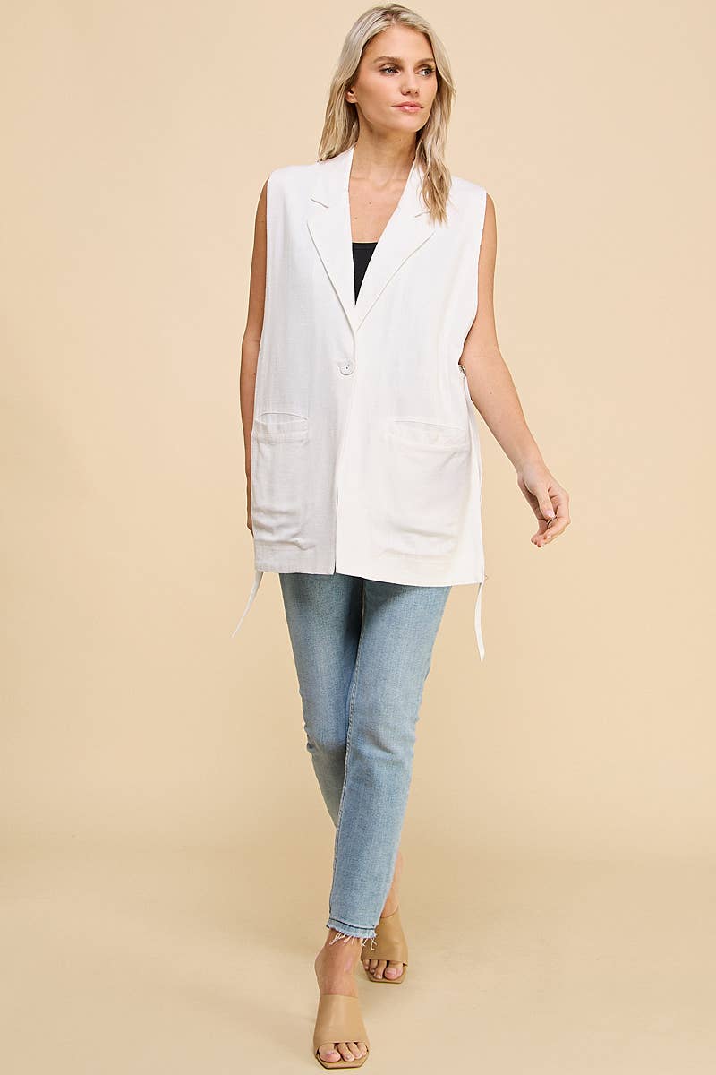 Side Strap Detail Jacket Vest
