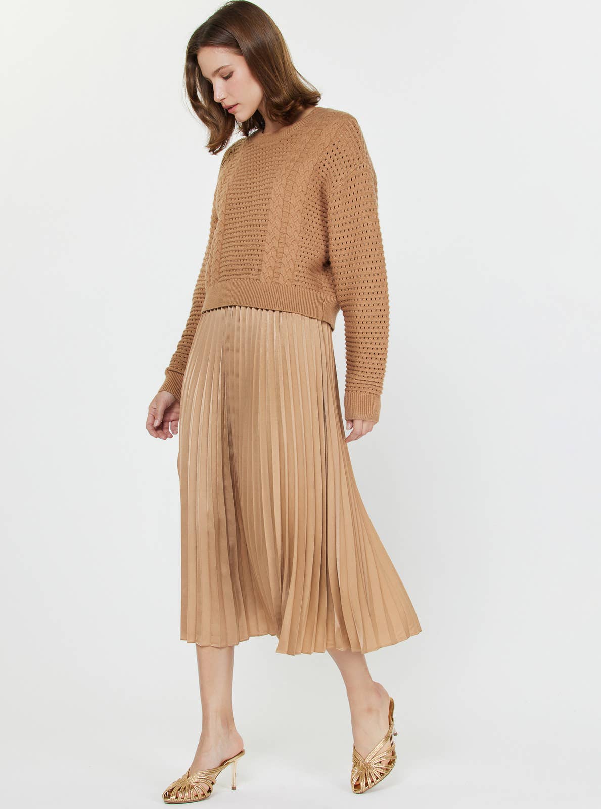 Mila Pullover Sweater & Pleated Dress Set