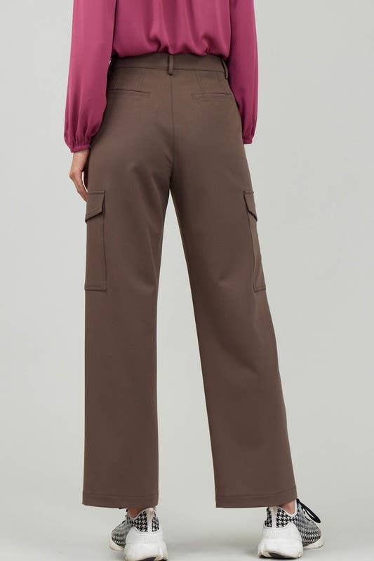 High Waist Full Length Wide Legs Pants