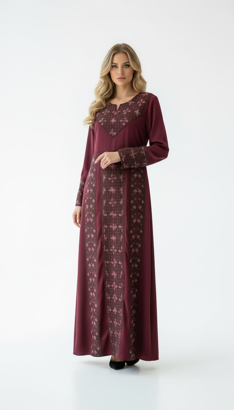 Demi Maroon Abaya