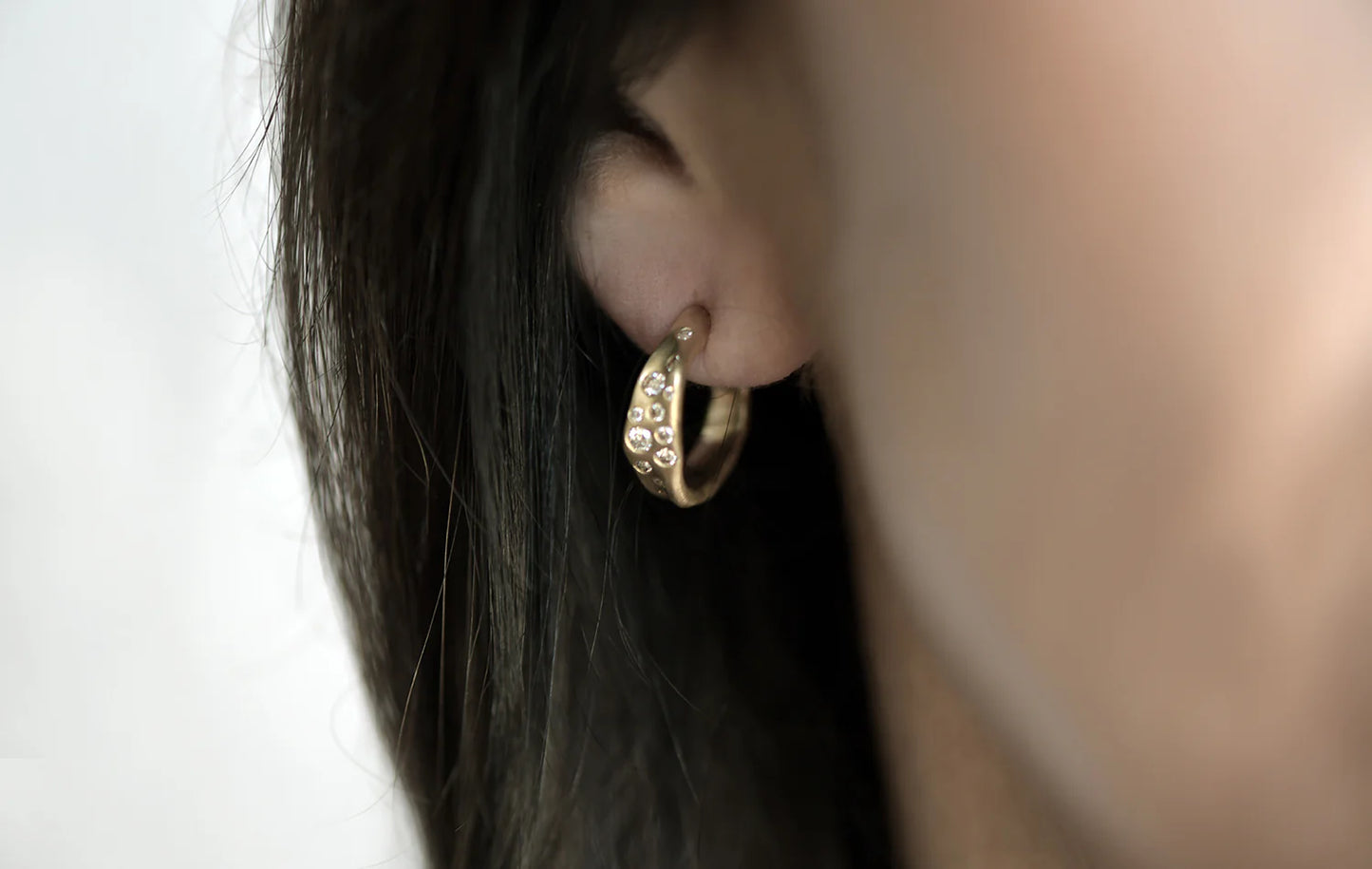 18K YG Diamond Hoops D:50