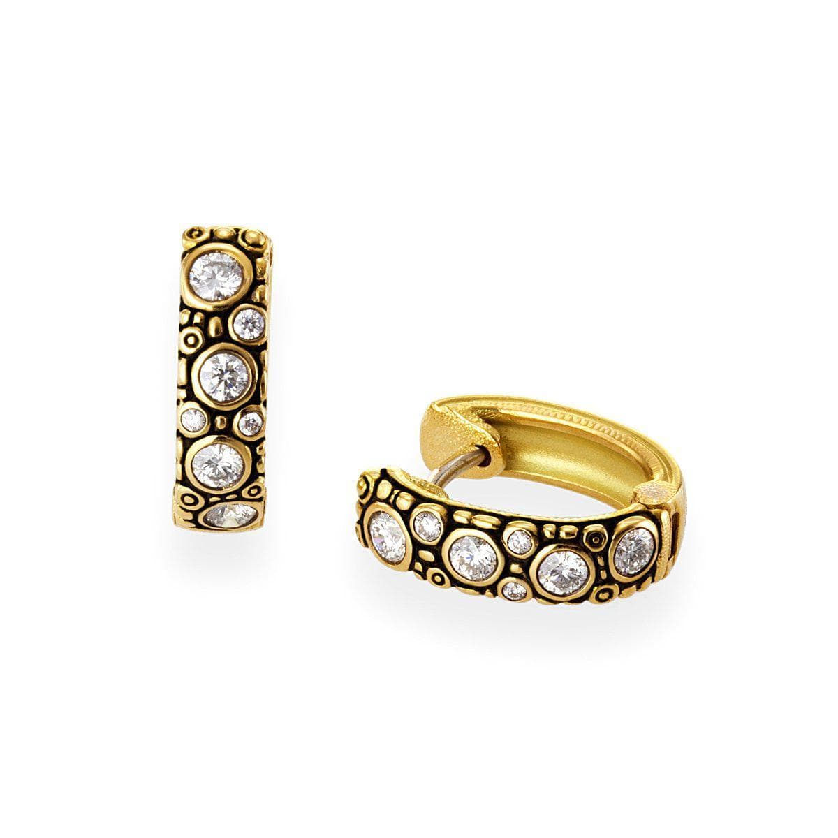 18K "Oval Hoop" Diamond Earrings - E-62D
