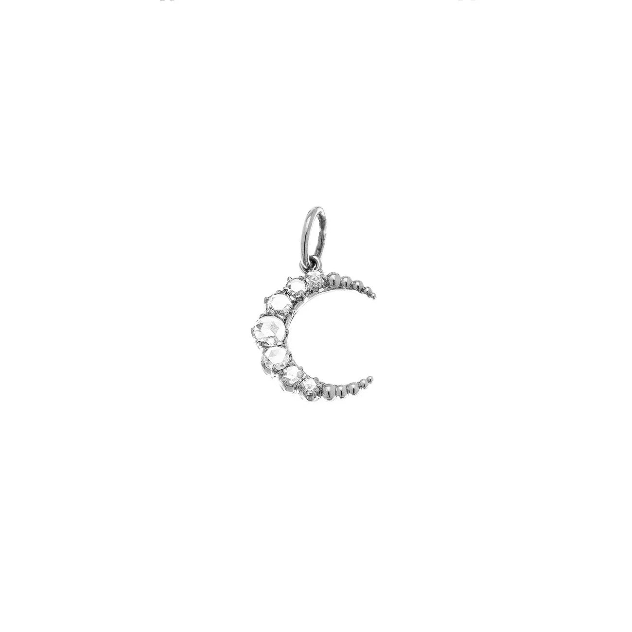 18K WG Diamond Moon pendant D:.35