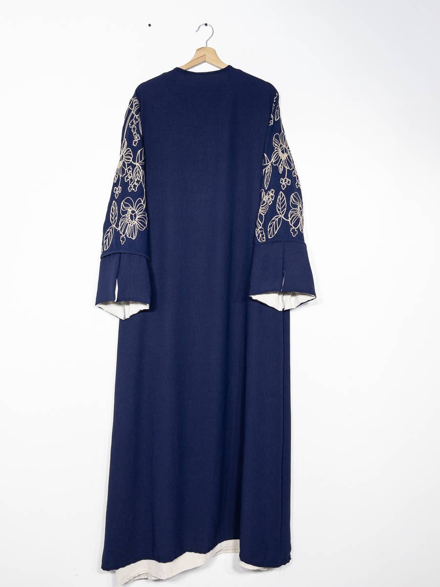 2-piece set floral embroidery kimono abaya ref:en2511jazz