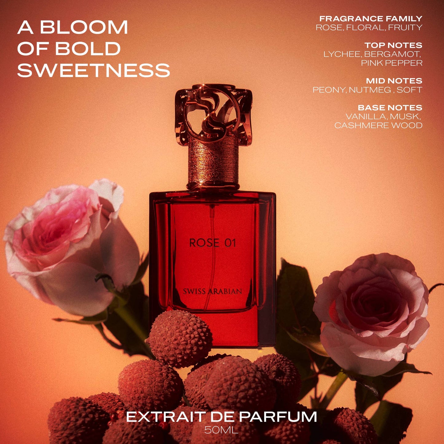 Swiss Arabian Rose 01 – Romantic Floral EDP for Women 50ml