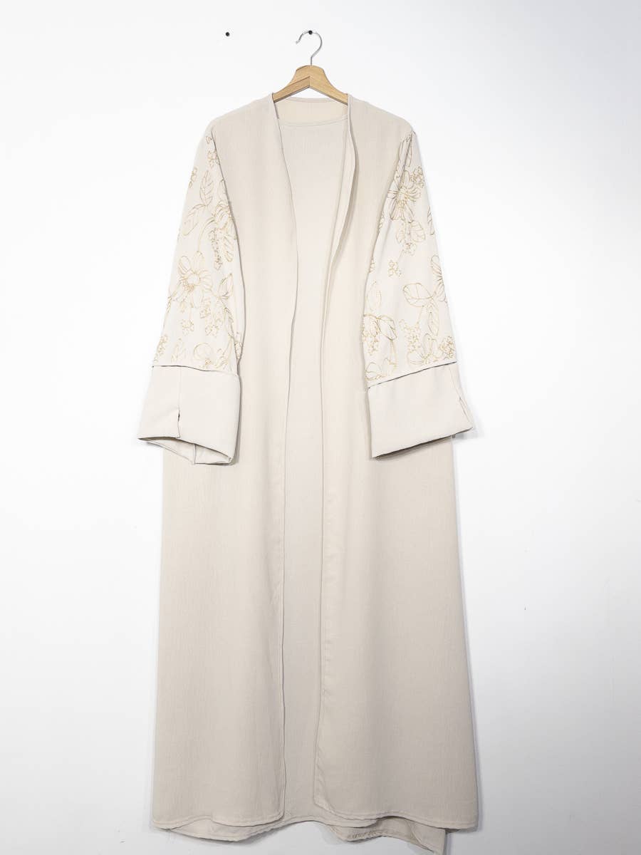 2-piece set floral embroidery kimono abaya ref:en2511jazz