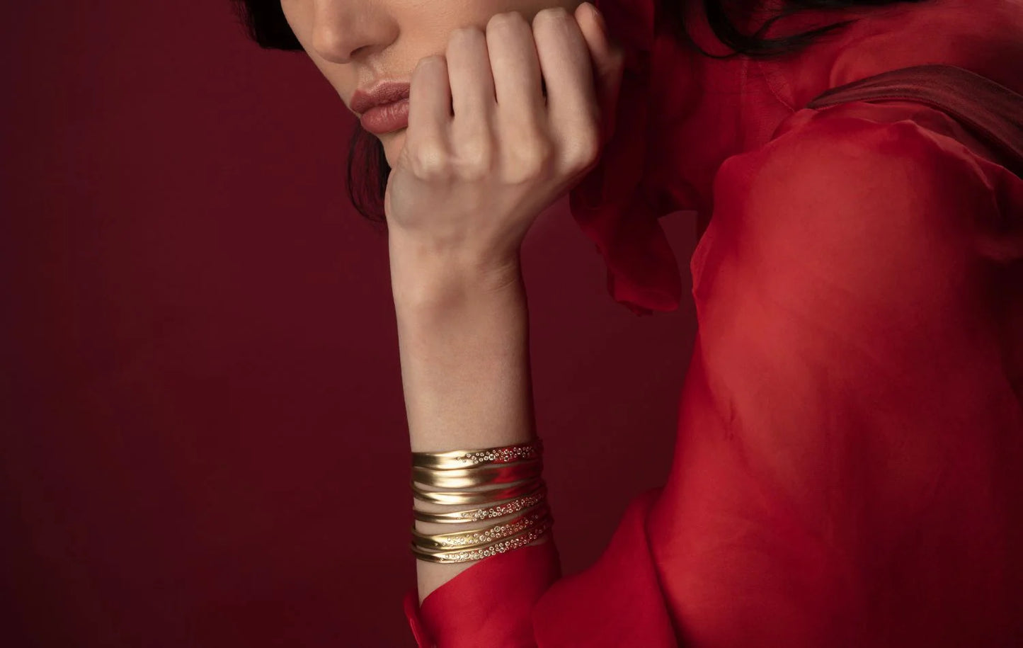 18K YG Thin Cuff D:.55