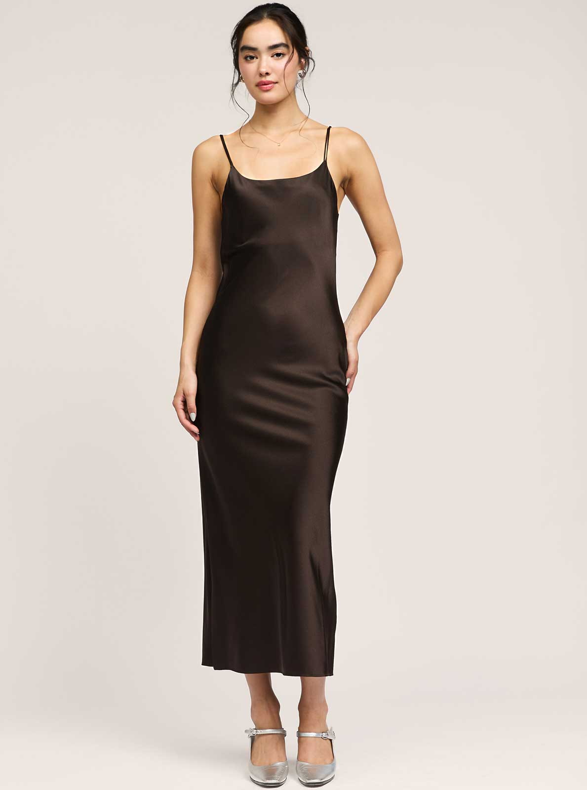 100% Silk Cami Midi Dress