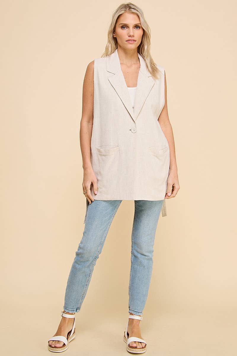 Side Strap Detail Jacket Vest