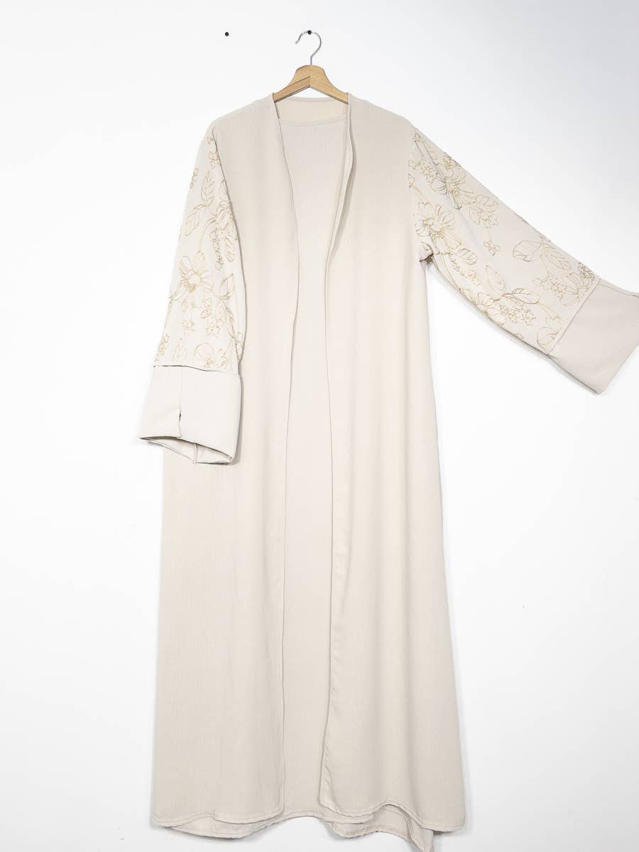2-piece set floral embroidery kimono abaya ref:en2511jazz