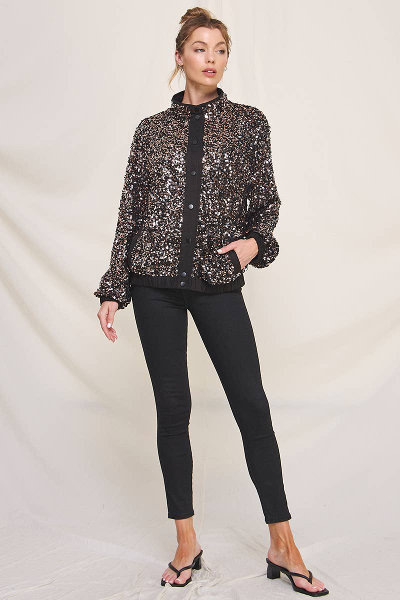 Fun Sequins Bomber Jacket