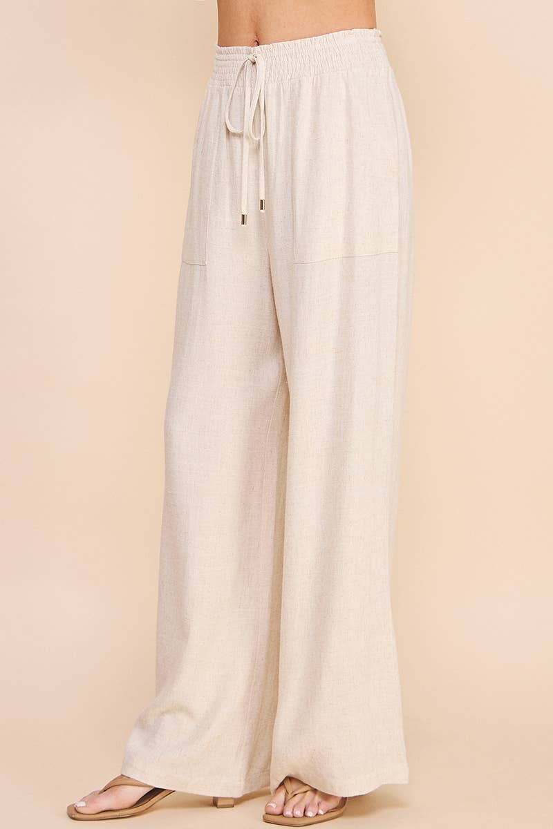Soft Linen Wide Leg Pants