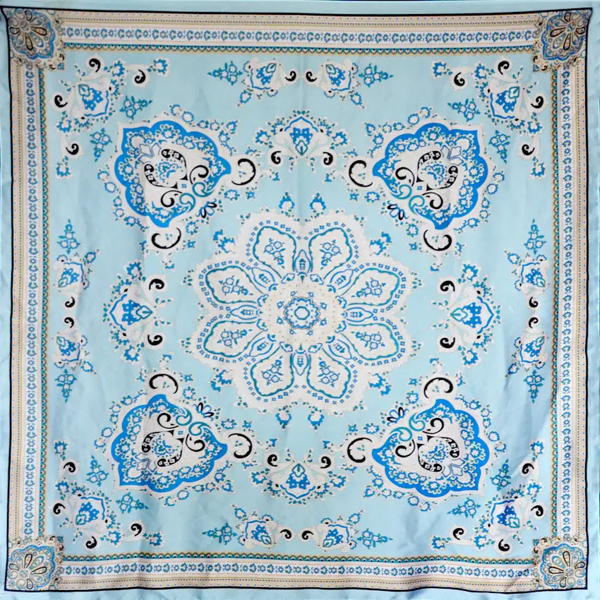 Blue Scarf Silk Bandana