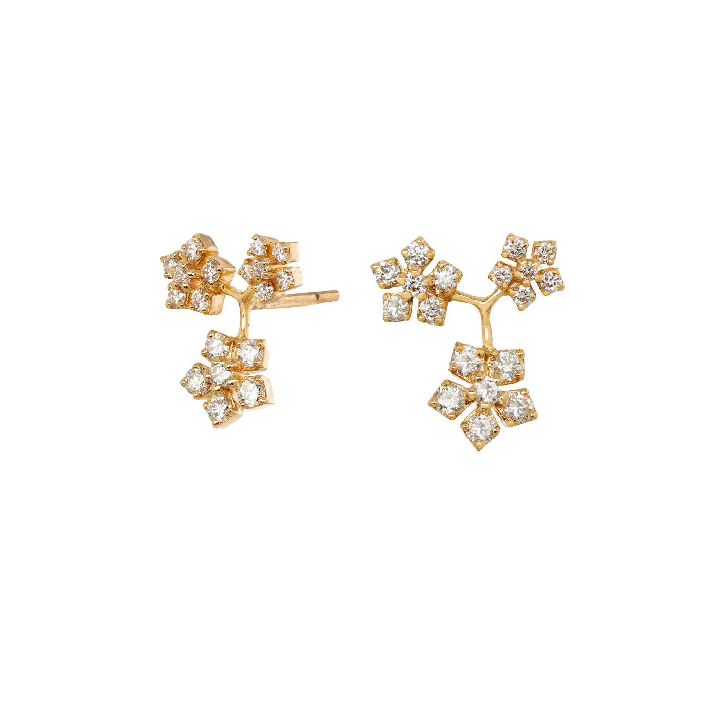 18K YG Flower Earrings Diamond .58