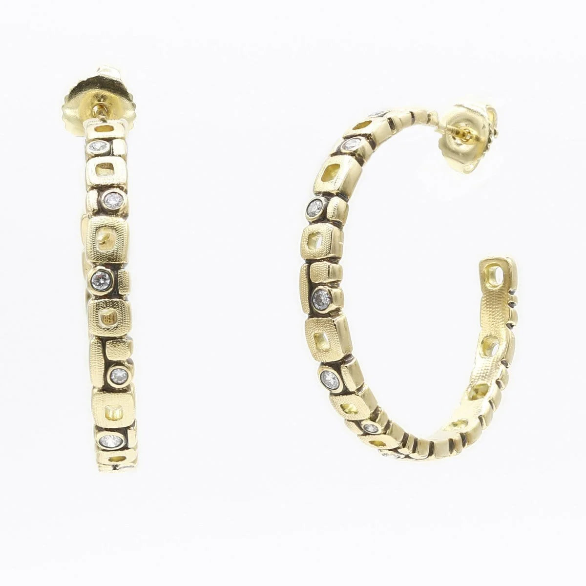 18K Micro Windows Diamond Earrings