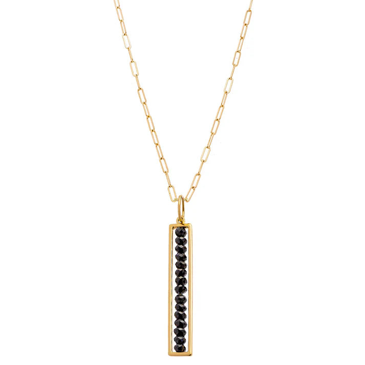 18K YG Black Diamond Pendant