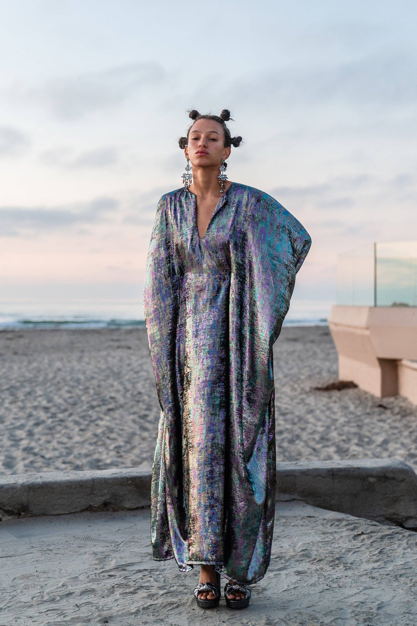 Goddess Waist Caftan in Opal Mirage
