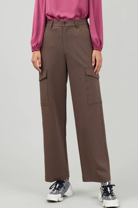 High Waist Full Length Wide Legs Pants
