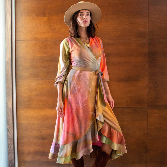 Ruffle Wrap Dress - Chiffon