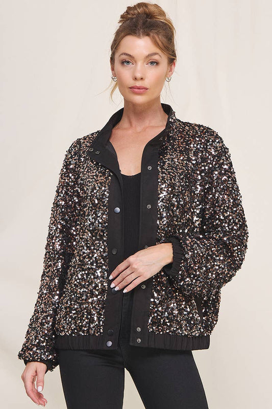 Fun Sequins Bomber Jacket