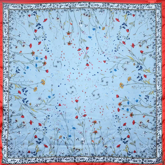 Periwinkle Rose Silk Scarf