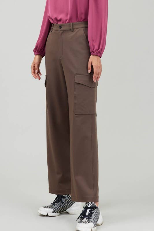 High Waist Full Length Wide Legs Pants