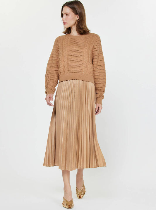 Mila Pullover Sweater & Pleated Dress Set