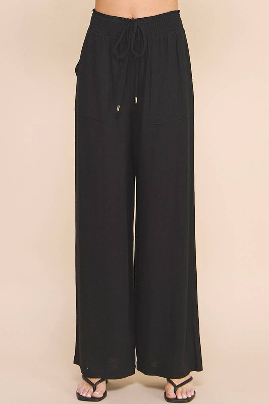 Soft Linen Wide Leg Pants