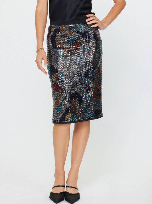 Metallic Sequin Skirt