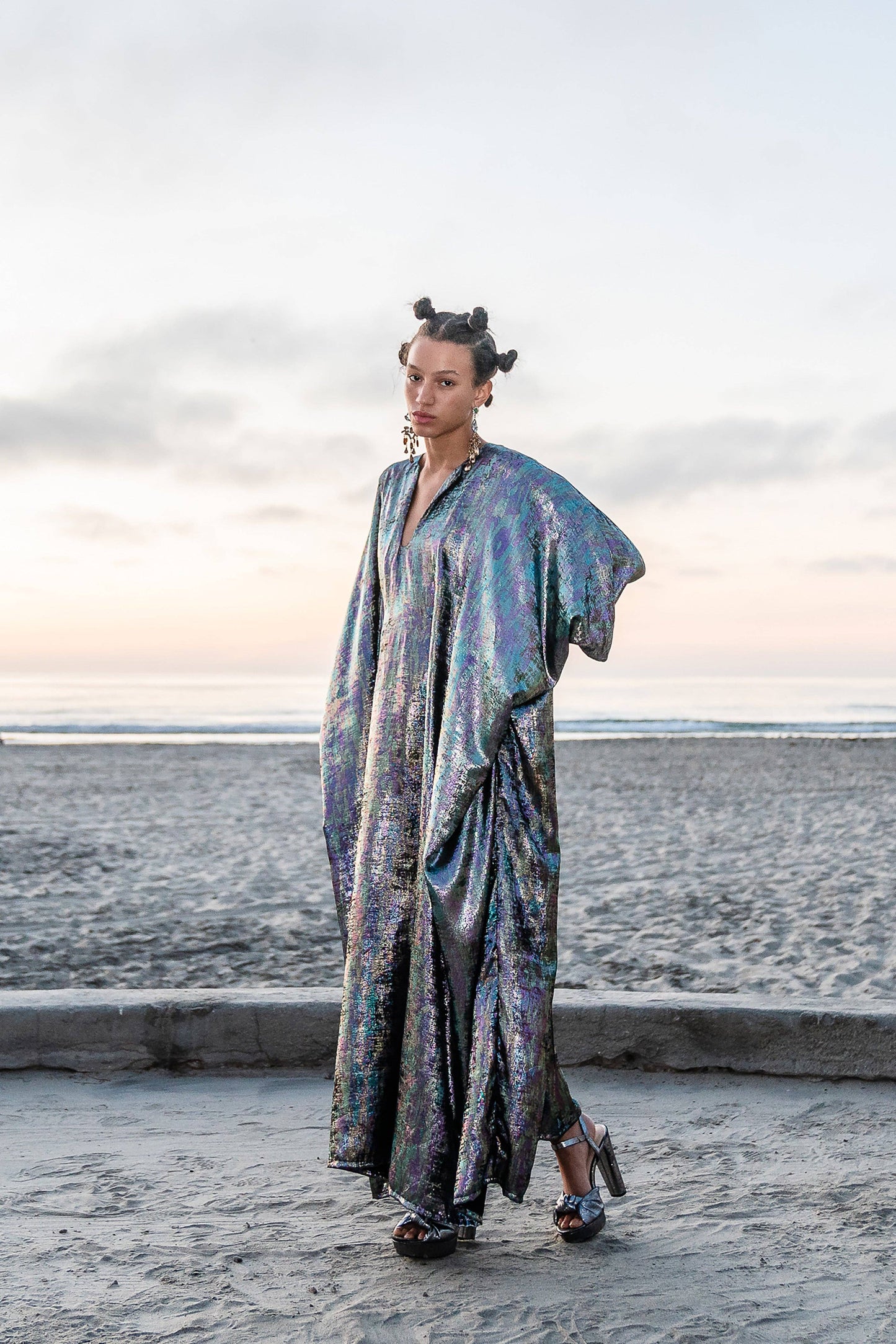 Goddess Waist Caftan in Opal Mirage