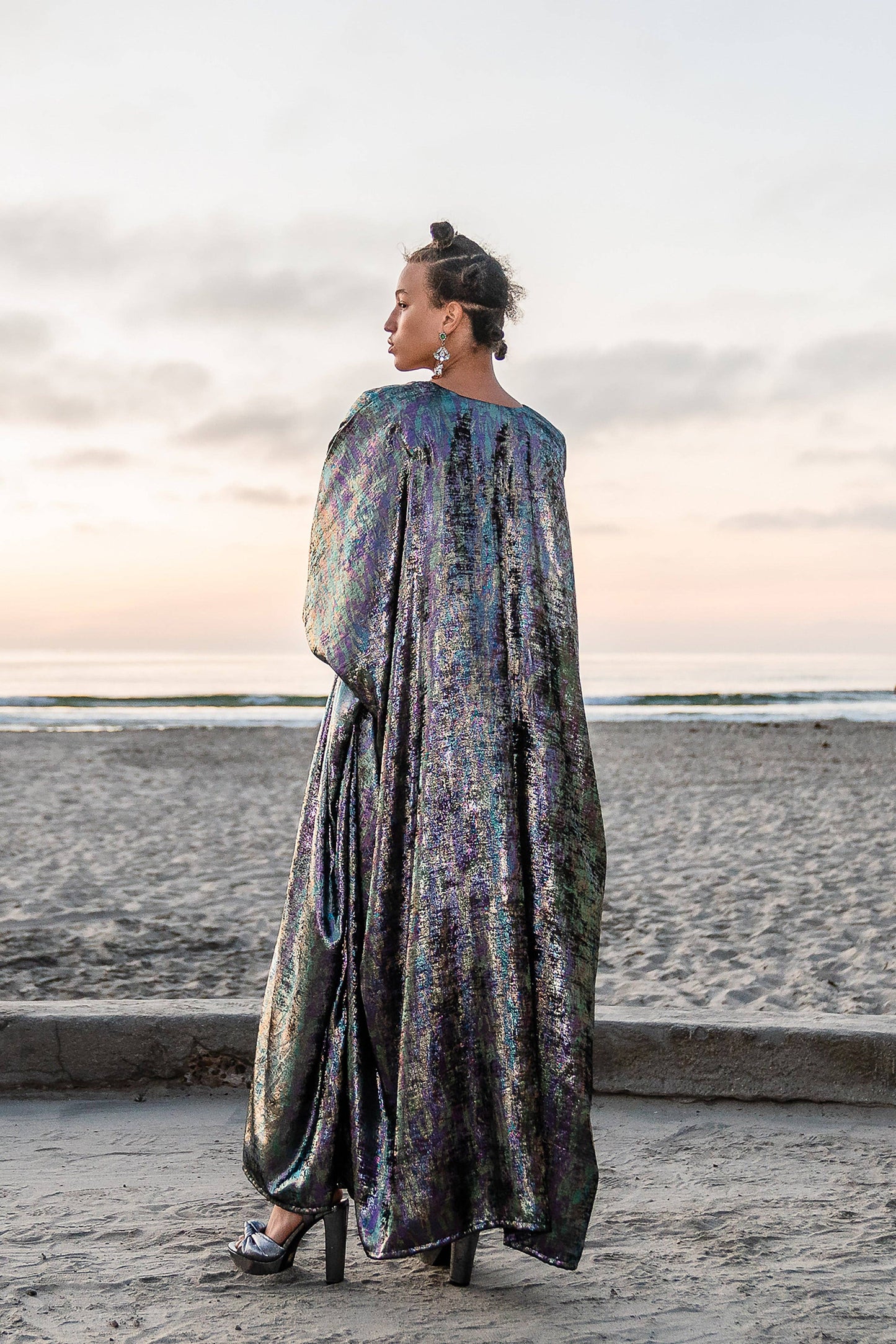 Goddess Waist Caftan in Opal Mirage