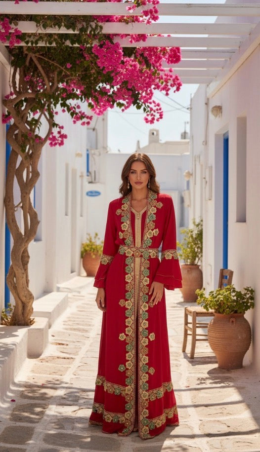Mykonos Flower Abaya (2 peice set)
