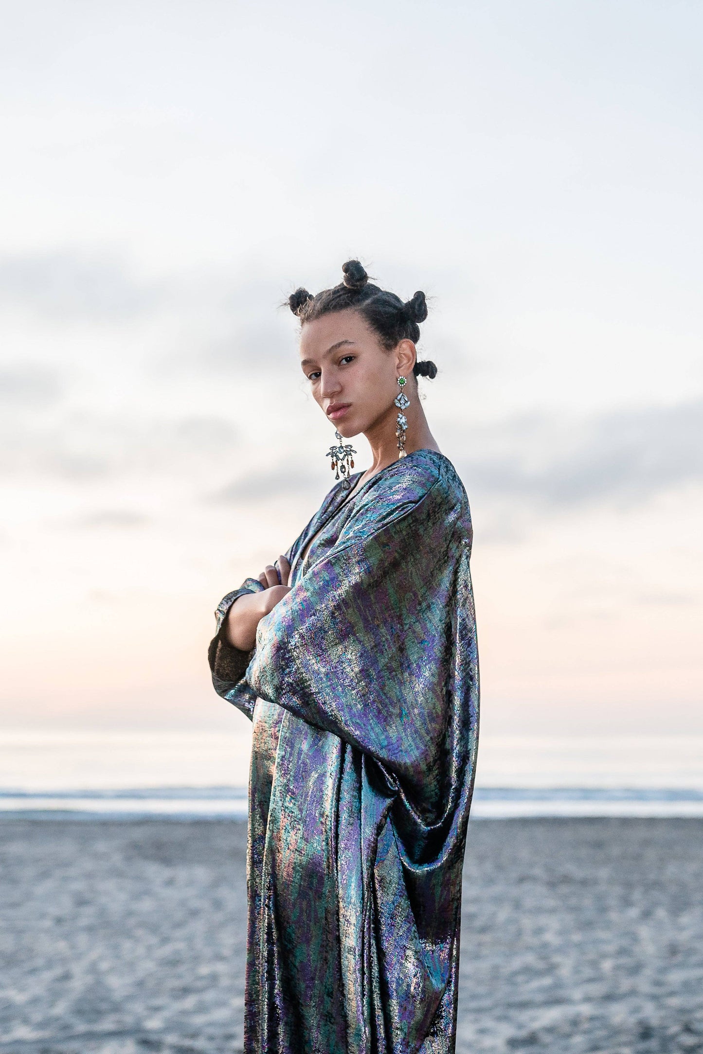 Goddess Waist Caftan in Opal Mirage