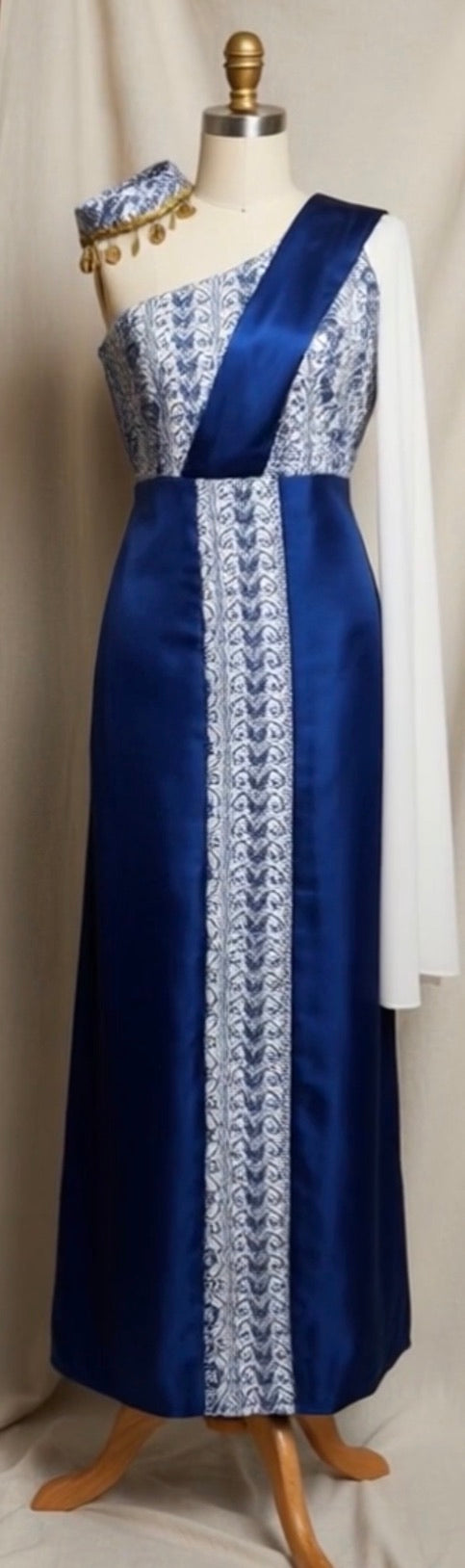 Amira Royal Blue Dress ( matching choker and coin shawl)