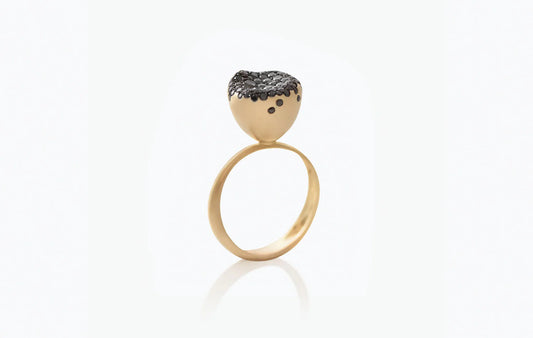 18K YG Ring with Black Diamond .95ct