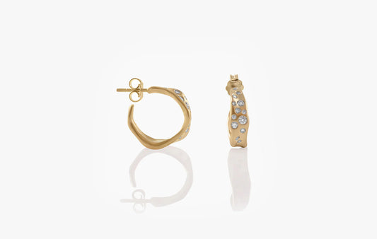 18K YG Diamond Hoops D:50