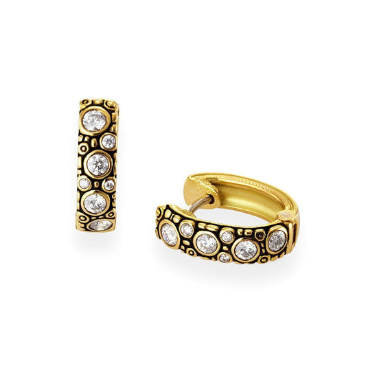 18K "Oval Hoop" Diamond Earrings - E-62D