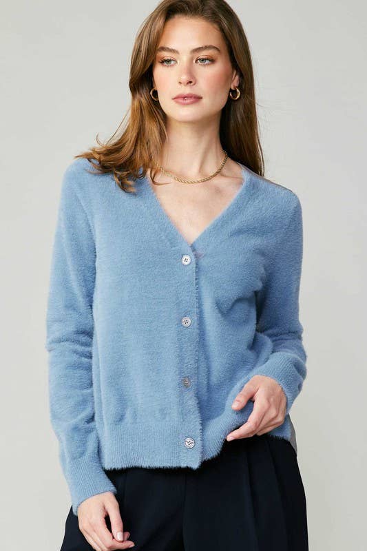 Back Woven Contrast Cardigan