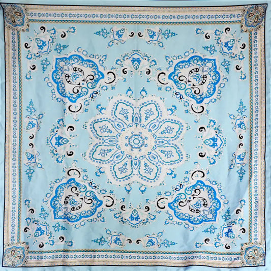 Blue Scarf Silk Bandana