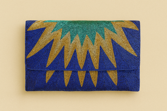 Blue Abstract Clutch