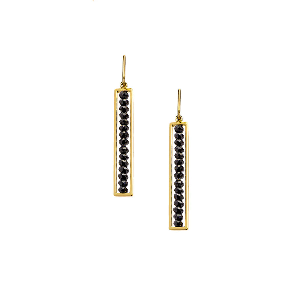 18K YG Black Diamond Earrings 7.50cts