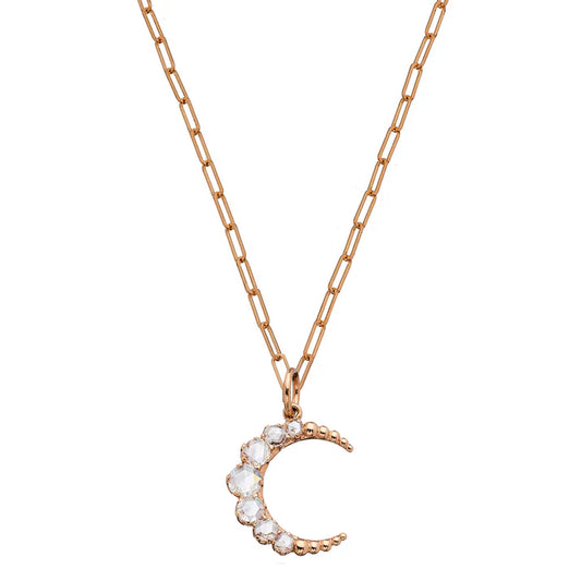 18K YG Diamond Moon pendant