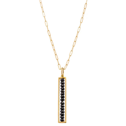 18K YG Black Diamond Pendant