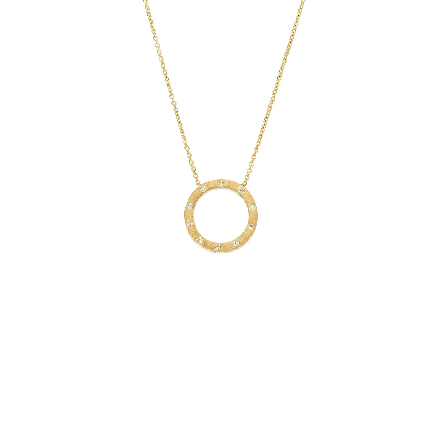 18K YG Circle Necklace  0.07ct